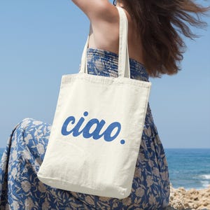 Ciao Vinage Tote Bag, Trendy Summer Aesthetic Shoulder Bag, Italian Quote Bag, Ciao Bella Tomato Girl Eco-Friendly Tote, Italian Summer Gift