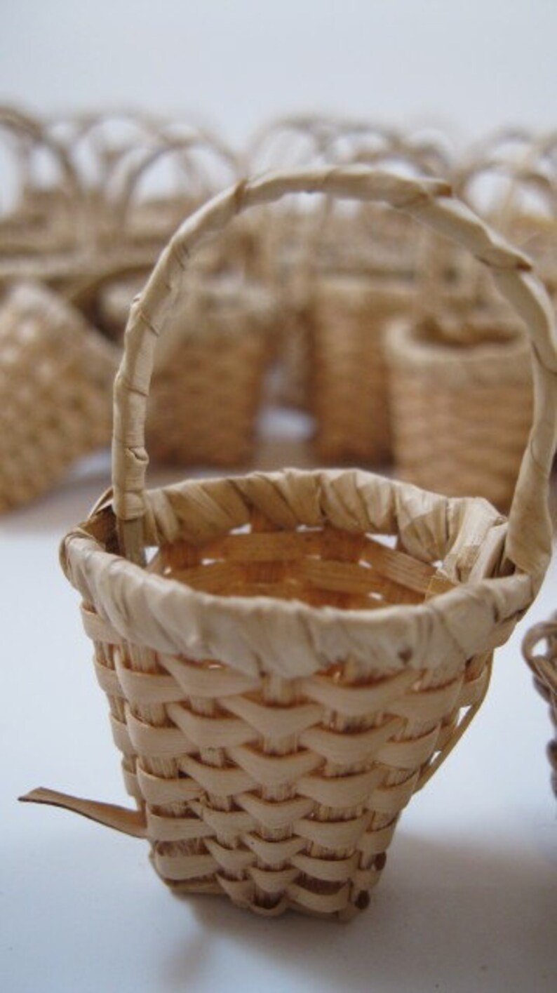 FORTY Miniature Woven Baskets for Craft Work Etsy