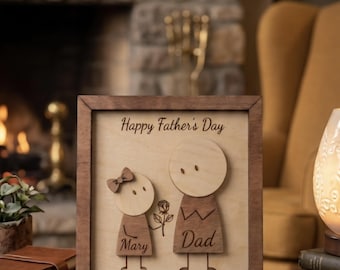 Father's Day, Personalized Wooden Frame with Easel