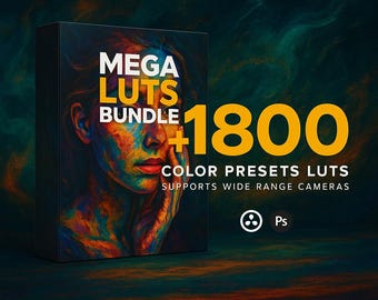 Paquete Mega LUT: más de 1846 preajustes de gradación de color | DaVinci Resolve, CapCut, Photoshop | Filtros profesionales para todas las cámaras