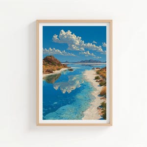 Salar de Uyuni Vintage Travel Poster (No Text) - Bolivia Salt Flats Art Print - South American Wall Decor - Retro Home Gift