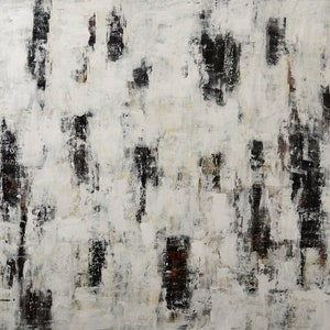 Large wall canvas art black and white abstract  36 x 60