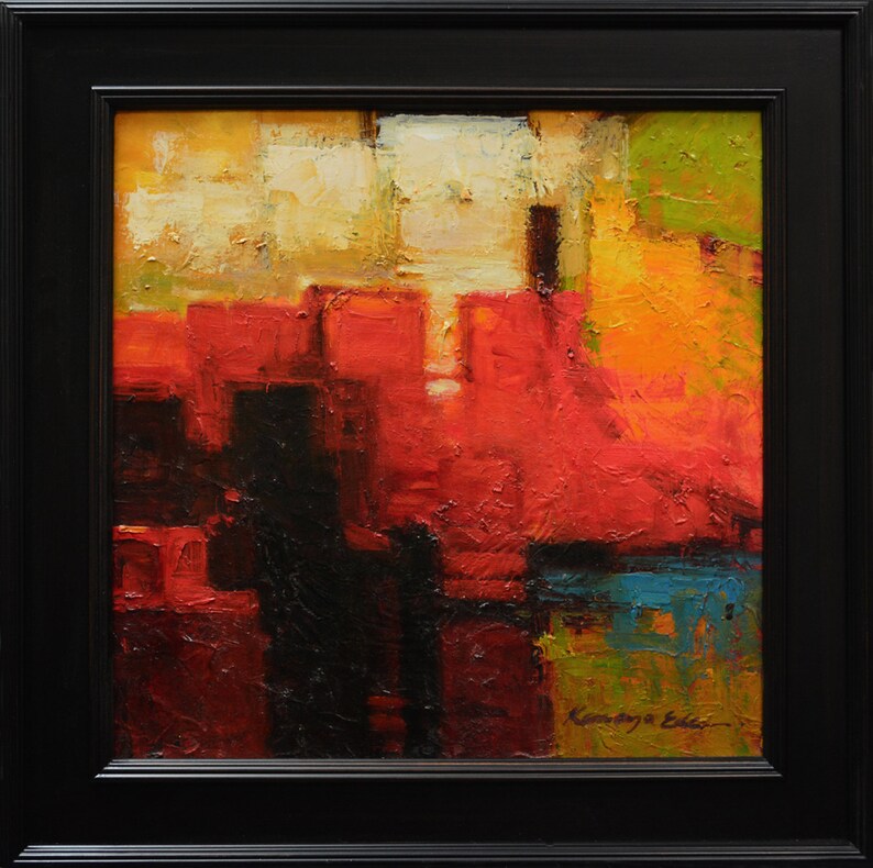 Original Framed Abstract Oil Painting on Canvas. Wall Art Etsy