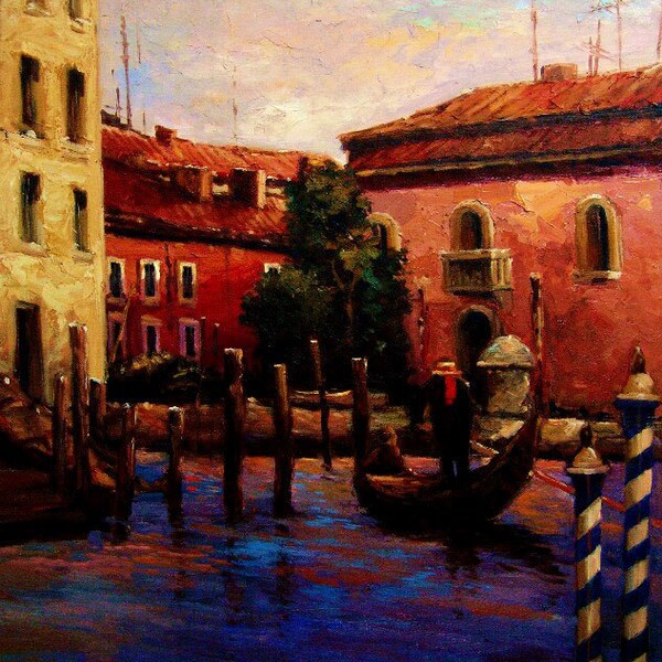 Giclee print on canvas. Venice landscape art