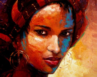African Fulani Lady Canvas Print: Ethnic Art Portrait