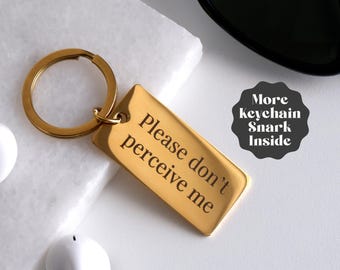 Funny Introvert Gift – Sarcastic Keychain, Antisocial Humor Gift, Personalized Engraved Keyring, Social Anxiety Gift, Awkward Gift