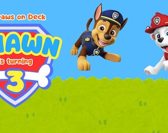 Paw Patrol Theme 'All Paws on Deck' Water Bottle Labels- Instant download