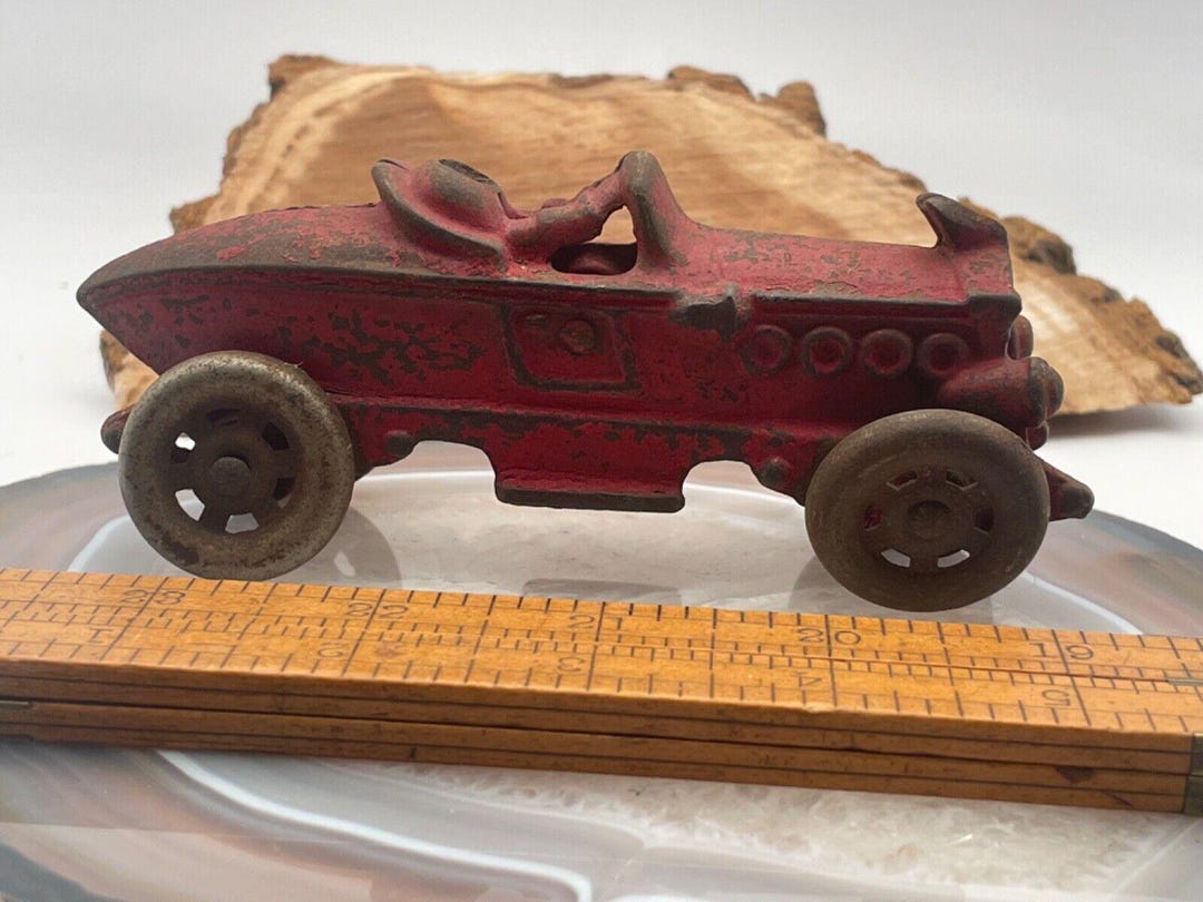 Vintage Early Hubley Cast Iron Race Car