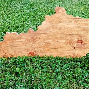 Kentucky State Wood Sign- Rustic Wall Decor- Handmade State Outline- Custom Wooden Sign- Kentucky Home Gift 34”x 14”