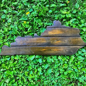 Kentucky State Wood Sign- Rustic Wall Decor- Handmade State Outline- Custom Wooden Sign- Kentucky Home Gift 34”x 14”