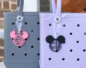 Mickey Minnie Monogram Bag Tags, Mickey Bogg Bag Tag, Monogram Mickey Mouse. Monogram Minnie Mouse. Bogg Bag Charms, Bogg Bag Tags,