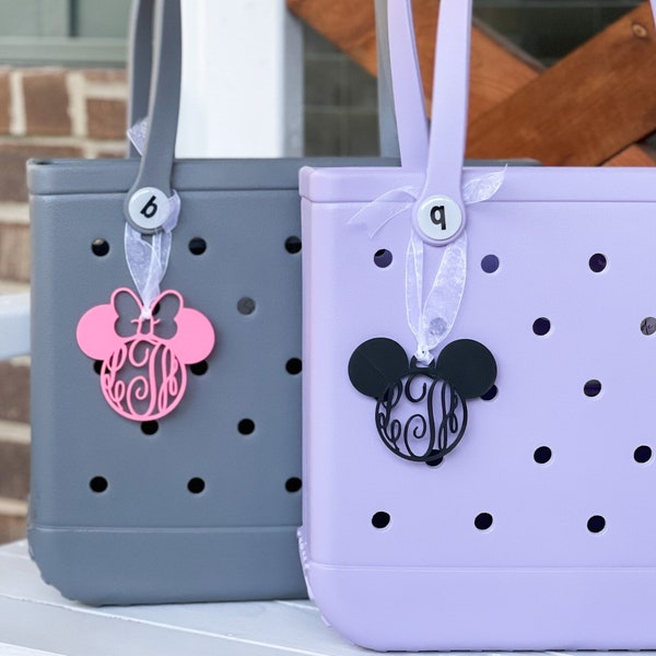 Mickey Minnie Monogram Bag Tags, Mickey Bogg Bag Tag, Monogram Mickey Mouse. Monogram Minnie Mouse. Bogg Bag Charms, Bogg Bag Tags,