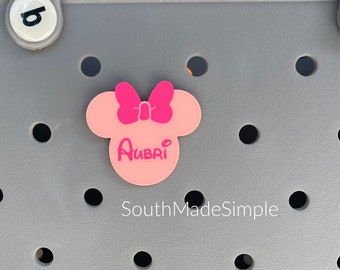 Custom Minnie Mouse Ears Bogg Bag Charm, Bogg Bag Accessories, Disney Vacation Gift, Bogg Bag Accessories, Bogg Bag Bits, Custom Bogg Bag