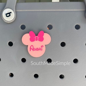 Custom Minnie Mouse Ears Bogg Bag Charm, Bogg Bag Accessories, Disney Vacation Gift, Bogg Bag Accessories, Bogg Bag Bits, Custom Bogg Bag