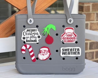 3D Printed Christmas Bogg Bag Buttons, Bogg Bag Charms, Bogg Bag Accessories, Bogg Bag Bits, Holiday Bogg Bag, Christmas Bogg Buttons