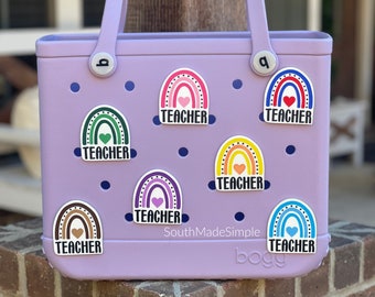 Teacher Rainbow Bogg Bag Charm, Bogg Bag Buttons, Bogg Bag Accessories, Rainbow Bogg Bag, Custom Bogg Bag Charms, Teacher Appreciation Gift
