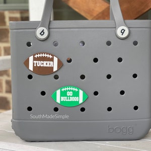 Football Bogg Bag Charms, Personalized Football Bogg Bag Buttons, Bogg Bag Accessories, Football Bogg Tags, Simply Tote Charms, Bogg Buttons