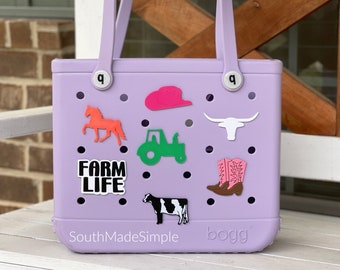 Farm Life Western Bogg Bag Buttons, Bogg Bag Charms, Bogg Bag Accessories, Simply Southern Tote Charms, Bogg Bag Gifts, Bogg Bag Bits, Bogg
