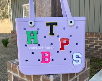 Collegiate Varsity Letter Bogg Bag Charms, Bogg Bag Buttons, Bogg Bag Accessories, Bogg Bag Letters, Bogg Bag Jibitz, Simply Southern Tote