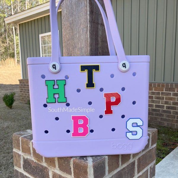 Collegiate Varsity Letter Bogg Bag Charms, Bogg Bag Buttons, Bogg Bag Accessories, Bogg Bag Letters, Bogg Bag Jibitz, Simply Southern Tote
