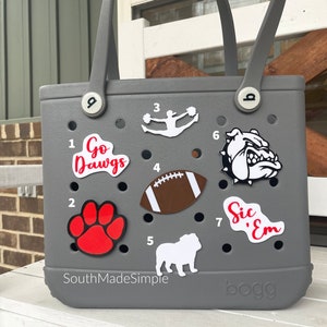 Georgia Bogg Bag Charms, Bogg Bag Buttons, Bogg Bag Accessories, Football Bogg Bag Charms, Bogg Bag Jibitz, Simply Southern Bag Charms