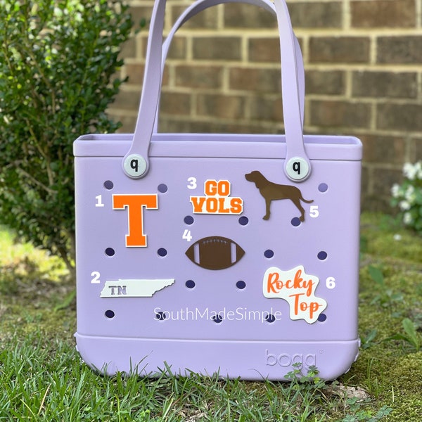 Tennessee Bogg Bag Buttons, Bogg Bag Charms, Bogg Bag Accessories, Football Bogg Bag Charms, Simply Southern Totes, Bogg Bag Tags, Bogg Bag