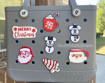 Christmas Holiday Santa Bogg Bag Charms, Bogg Bag Accessories, Bogg Bag Charms, Bogg Bag Buttons, Custom Bogg Bag Charms, Vintage Christmas