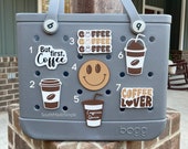 Coffee Bogg Bag Buttons, Bogg Bag Bits, Bogg Bag Charms, Bogg Bag Accessories, Bogg Bag Gifts, Iced Coffee Bogg Button, Coffee Bogg Charm