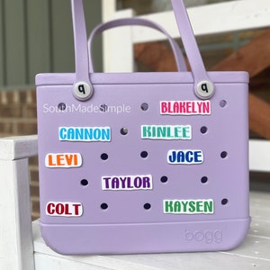 Custom Name Bogg Bag Charms, Bogg Bag Accessories, Bogg Bag Buttons, Personalized Bogg Bag Charms, Bogg Bag Jibitz, Simply Southern Bag