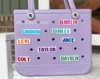 Custom Name Bogg Bag Charms, Bogg Bag Accessories, Bogg Bag Buttons, Personalized Bogg Bag Charms, Bogg Bag Jibitz, Simply Southern Bag