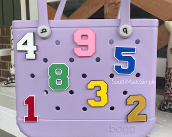 Collegiate Varsity Numbers Bogg Bag Charms, Bogg Bag Buttons, Bogg Bag Tags, Custom Bogg Bag, Bogg Bag Accessories, Bogg Bag Jibitz