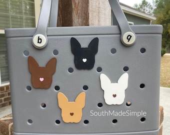 Frenchie Face French Bulldog Bogg Bag Charm, Bogg Bag Buttons, Bogg Bag Tags, Custom Bogg Bag Charms, Bogg Bag Accessories