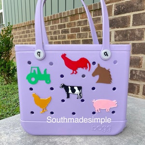 Farm Animal Themed Bogg Bag Tags, 3D Printed Water Resistant Bogg Bag Charms, Bogg Bag Accessories, Simply Southern Bag Charm, Bogg Bag Tags