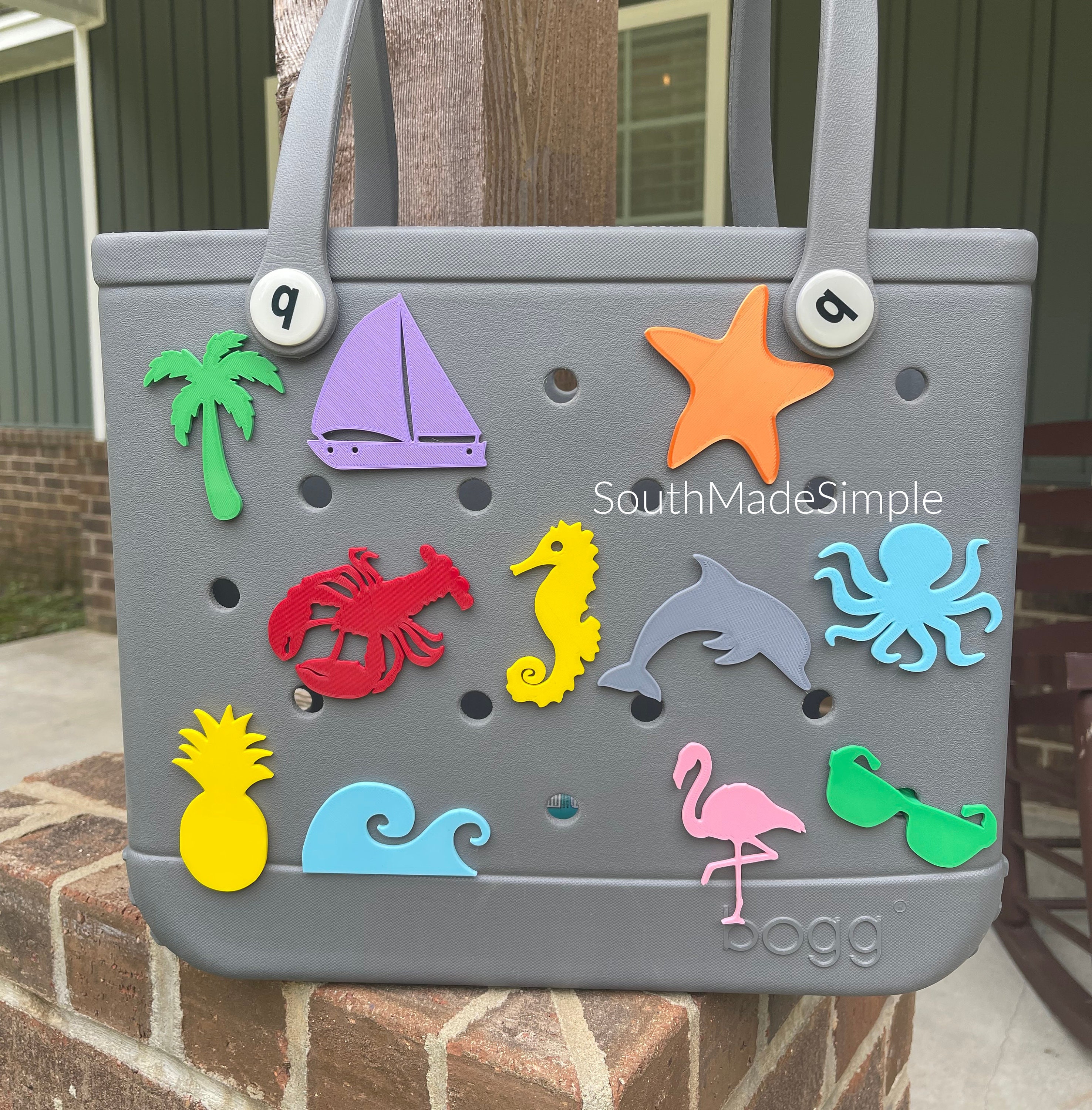 Bogg Bag Insert DIY Beach Bag Charms PVC Aquatic Animal Flower