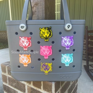 Tiger Head Mascot Bogg Bag Charms, Bogg Bag Buttons, Bogg Bag Accessories, Bogg Bag Bits, Bogg Bag Charms, Simply Southern Bag Charms