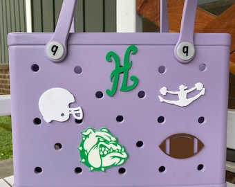 Holtville Bulldogs Bogg Bag Buttons, Bogg Bag Charms, Bogg Bag Accessories, Bogg Bag Bits, High School Mascot Bogg Bag Buttons