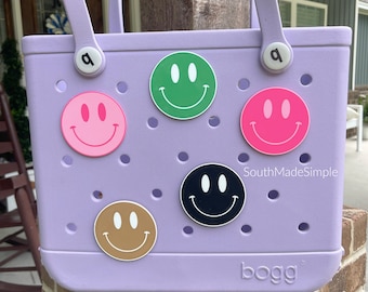 Happy Smile Bogg Bag Charm, Bogg Bag Buttons, Bogg Bag Accessories, Bogg Bag Tags, Bogg Bag Jibitz, Custom Bogg Bag Charms