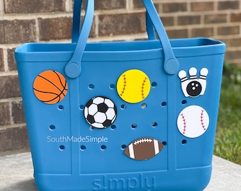 Sports Bogg Bag Charms, Football Basketball Baseball Softball Bowling Bogg Bag Charms, Bogg Bag Accessories, Bogg Bag Bits, Bogg Bag Charms