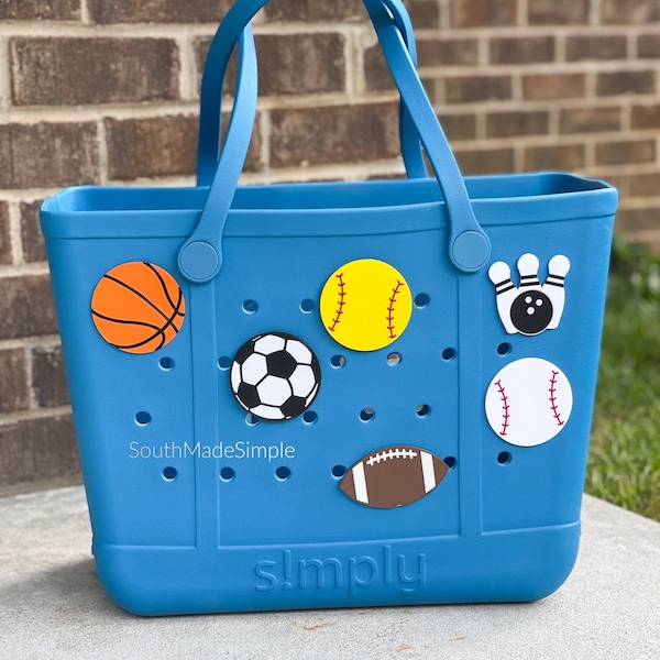Sports Bogg Bag Charms, Football Basketball Baseball Softball Bowling Bogg Bag Charms, Bogg Bag Accessories, Bogg Bag Bits, Bogg Bag Charms