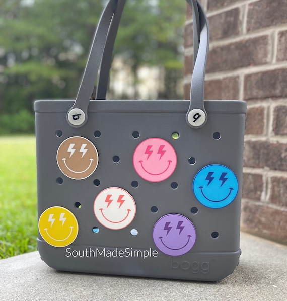 Lightning Bolt Happy Face Bogg Bag Buttons Bogg Bag Charms Bogg Bag Accessories Bogg Bag Gifts Bogg Bag Bits Simply Southern Bag Charms Etsy