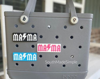 Mama AC/DC Style Mom Life Bogg Bag Charms, Bogg Bag Buttons, Bogg Bag Accessories, Custom Bogg Bag Charms, Bogg Bag Tags, Bogg Bag Jibitz