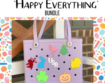 Happy Everything Bogg Bag Button Bundle, Seasonal Bogg Bag Buttons, Holiday Bogg Bag Buttons, Bogg Bag Charms, Bogg Bag Accessories
