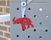 Water Resistant Monogram Elephant Bogg Bag Tag, Monogram Bag Tag, Alabama Crimson Tide Bag Tag, Custom Bag Tag, Monogram Pool Bag Tag