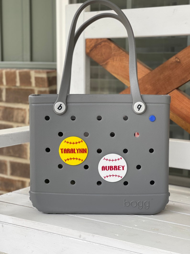 Personalized Baseball Softball Bogg Bag Buttons, Bogg Bag Charms, Bogg Bag Accessories, Bogg Bag Bits, Bogg Bag Sports Buttons, Bogg Gifts 
