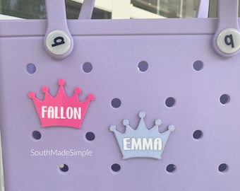 Custom Holographic Crown Pageant Bogg Bag Charms, Bogg Bag Accessories, Bogg Bag Buttons, Bogg Bag Bits, Bogg Bag Tags, Pageant Bogg Bag