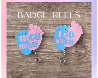 NICU Nurse Labor and Delivery Nurse Badge Reel With Swivel Alligator Clip, Nursing Badge Reels, Nurse Badge Tag, Nursing Gift Ideas