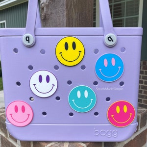 Happy Face Bogg Bag Buttons, Bogg Bag Charms, Bogg Bag Accessories, Bogg Bag Gifts, Bogg Bag Bits, Simply Southern Bag Charms, Bogg Bag