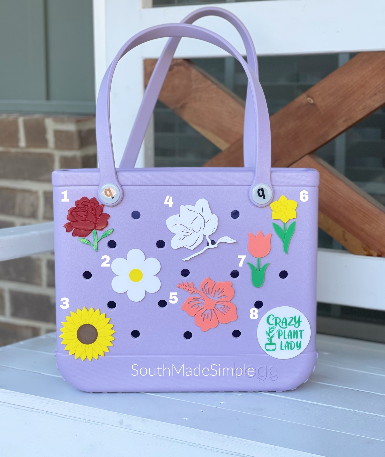 24 PCS Flower Charms Compatible With Bogg Bag＆Simply Southern Totes