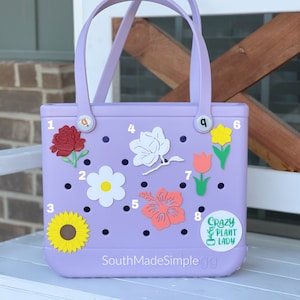 Flower Bogg Bag Charms, Bogg Bag Buttons, Bogg Bag Accessories, Bogg Bag Bits, Bogg Bag Spring, Simply Southern Bag Charms, 3D Printed Bogg