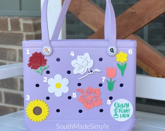Flower Bogg Bag Charms, Bogg Bag Buttons, Bogg Bag Accessories, Bogg Bag Bits, Bogg Bag Spring, Simply Southern Bag Charms, 3D Printed Bogg
